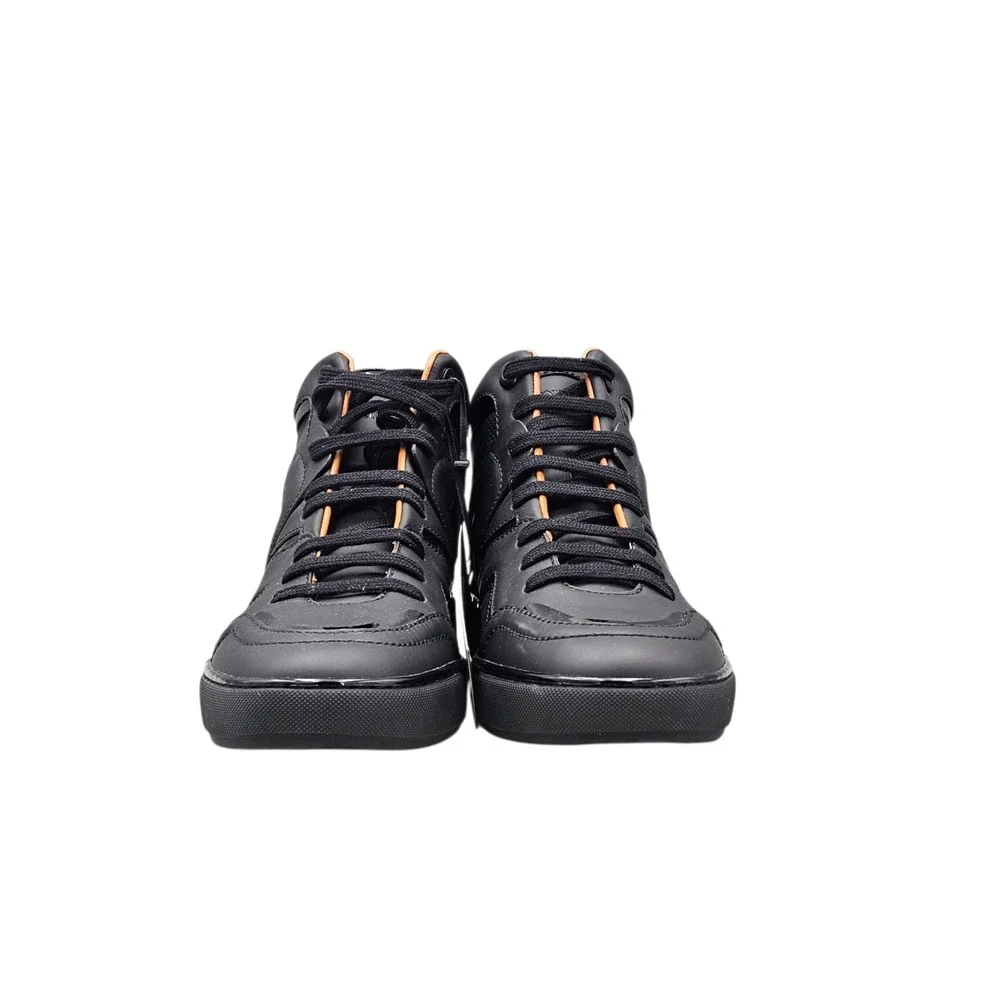 Ermenegildo Zegna Tiago Black Leather High Top Sneakers Mens Size 10 US A5212X